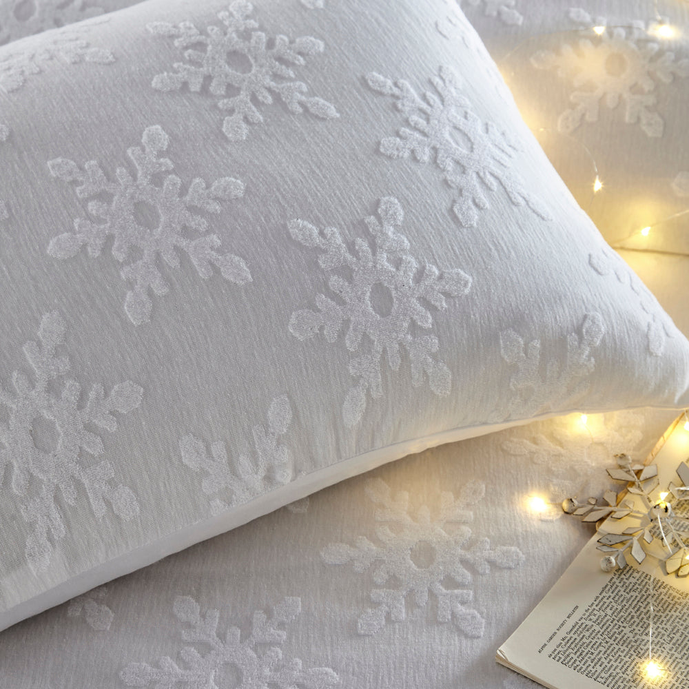 Snowflake Duvet Cover Set White