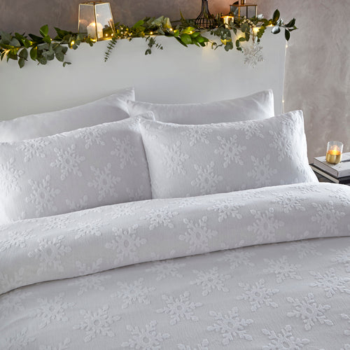 Abstract White Bedding - Snowflake  Duvet Cover Set White furn.