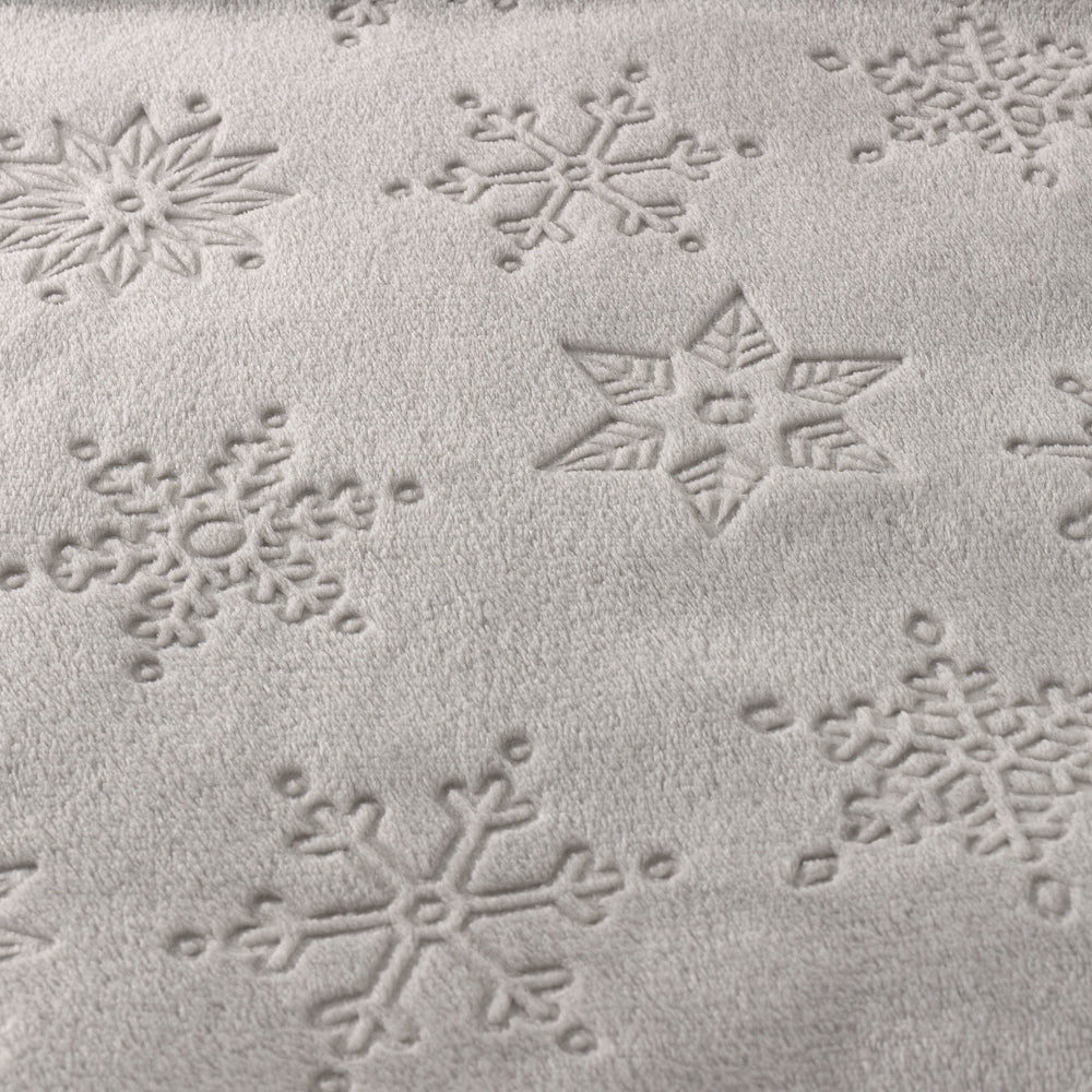 Snowflakes Soft Flannel Fleece Throw Grey