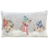 Evans Lichfield Snowy Hedgehogs Christmas Cushion Cover in Natural