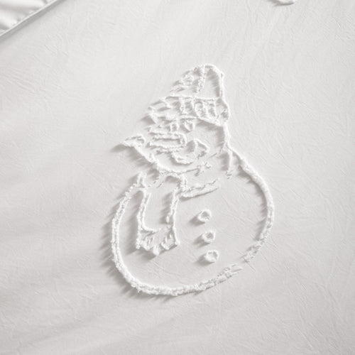 Snowmen Soft Tufted Duvet Cover Set White