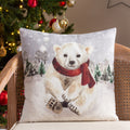 Evans Lichfield Snowy Polarbear Cushion Cover in Multicolour