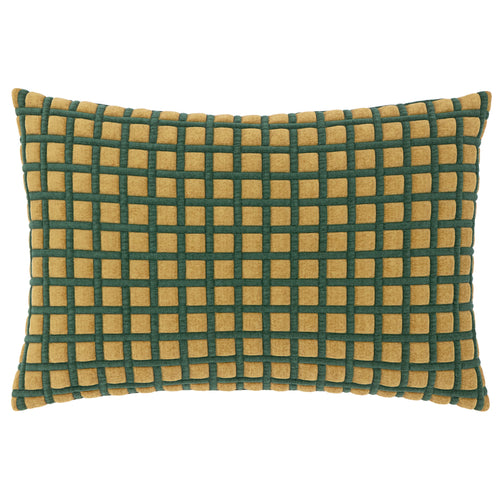 Softie Grid Quilted Cushion Green