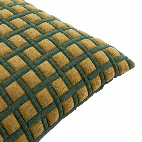 Softie Grid Quilted Cushion Green