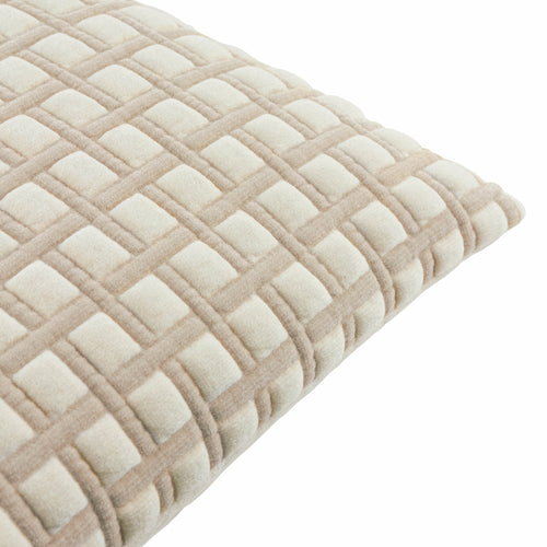 Softie Grid Quilted Cushion Natural