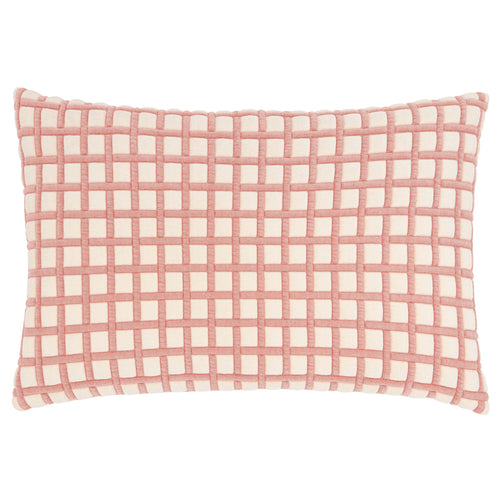 Softie Grid Quilted Cushion Pink