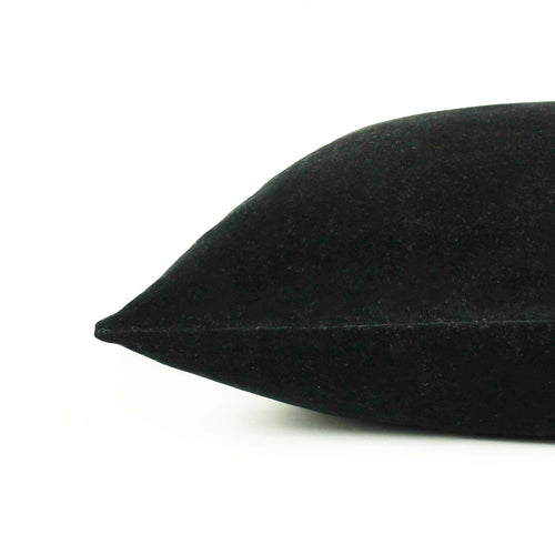 Plain Black Cushions - Solo Velvet Cushion Cover Black furn.