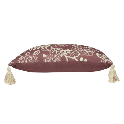 Floral Red Cushions - Somerton Floral Cushion Cover Mulberry Paoletti