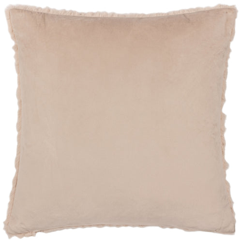 Plain Beige Cushions - Sonnet Cut Faux Fur Cushion Cover Brulee Paoletti