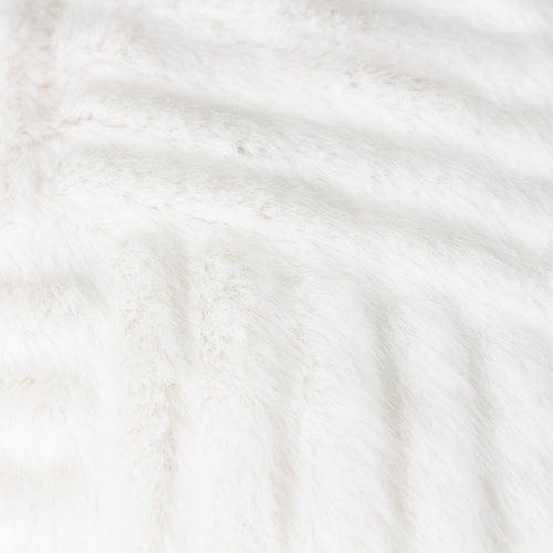 Plain White Cushions - Sonnet Cut Faux Fur Cushion Cover White Paoletti