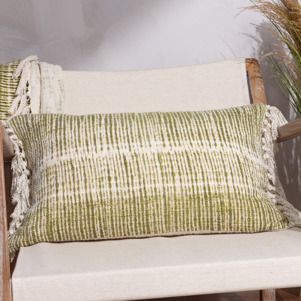 Abstract Green Cushions - Sono Ink  Cushion Cover Olive Yard