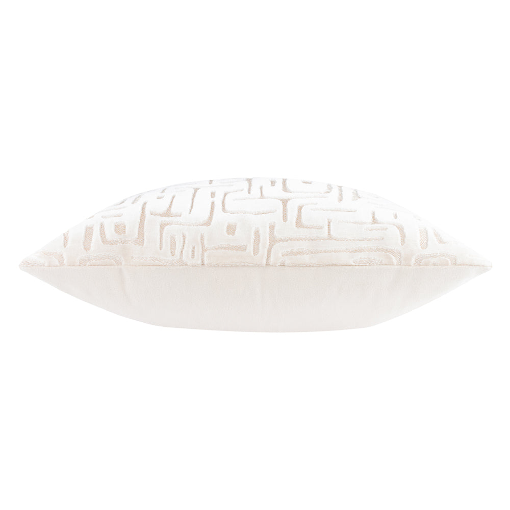 Soren Cut Velvet Cushion Chalk