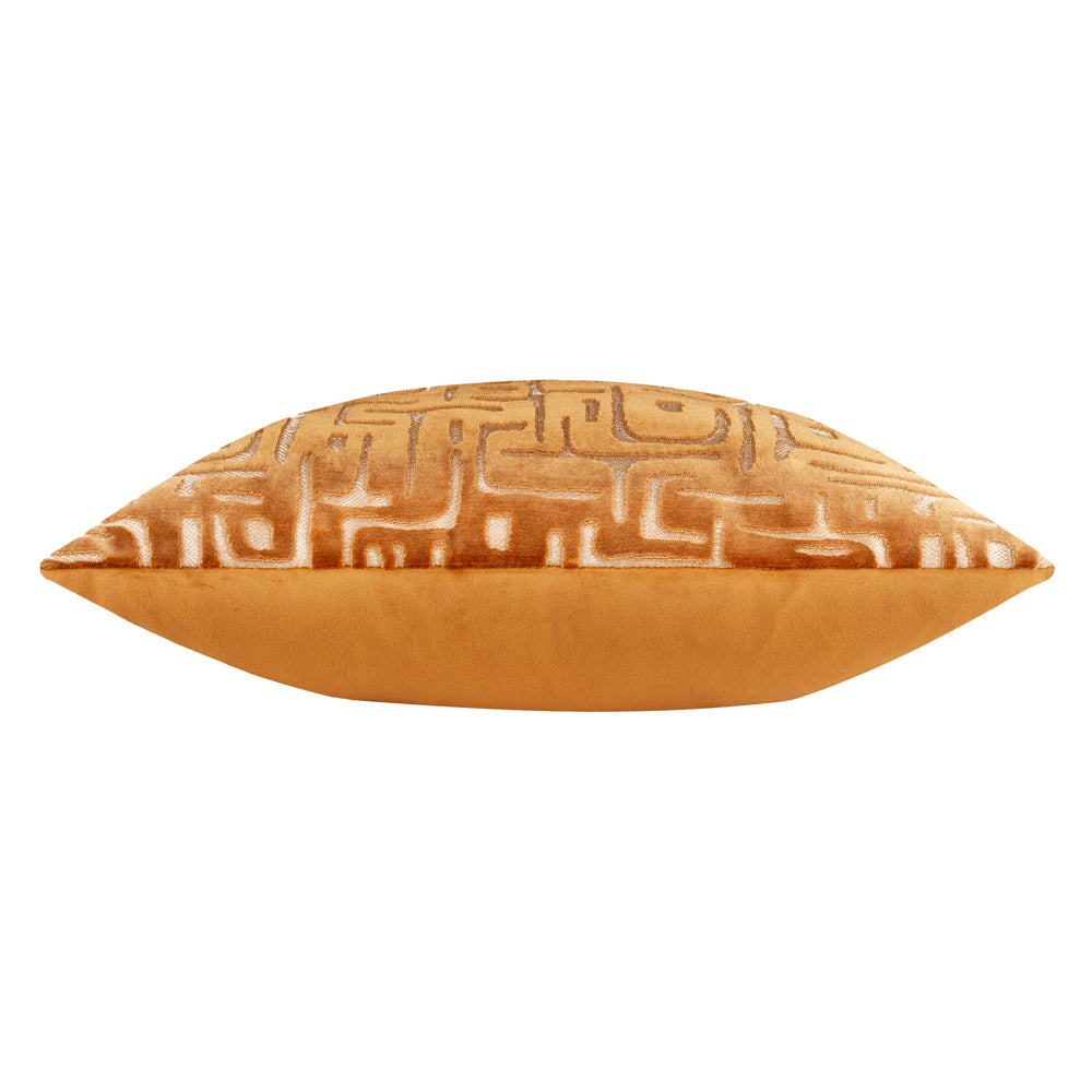 Soren Cut Velvet Cushion Copper