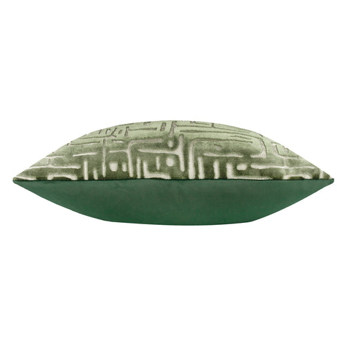 Soren Cut Velvet Cushion Smoke Green