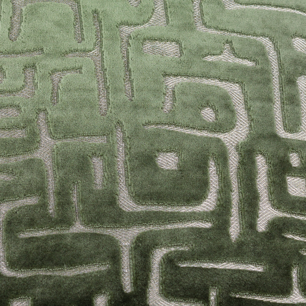 Soren Cut Velvet Cushion Smoke Green