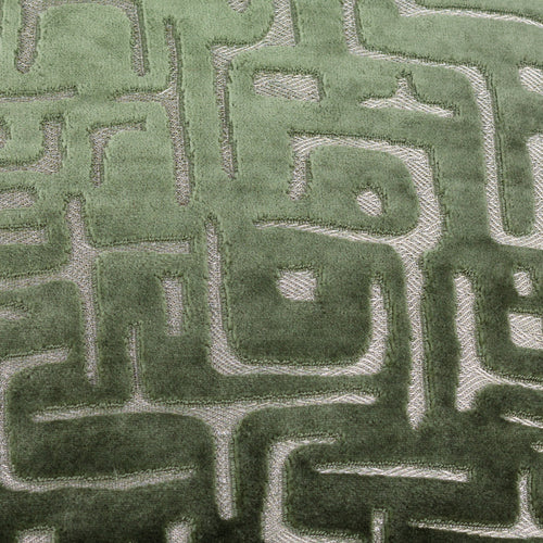 Soren Cut Velvet Cushion Smoke Green