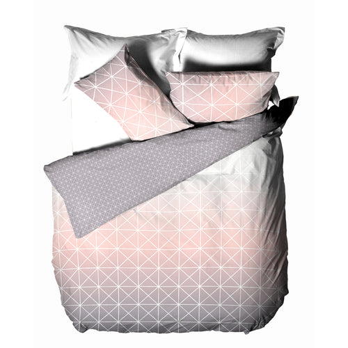 Geometric Pink Bedding - Spectrum Geometric Gradient Duvet Cover Set Pink furn.