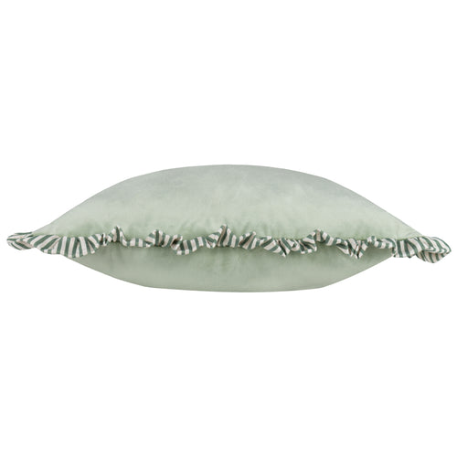 Solene Ruffle Matte Velvet Cushion Sage