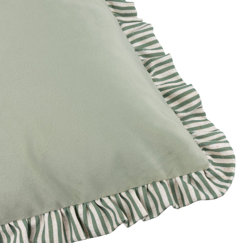Solene Ruffle Matte Velvet Cushion Sage