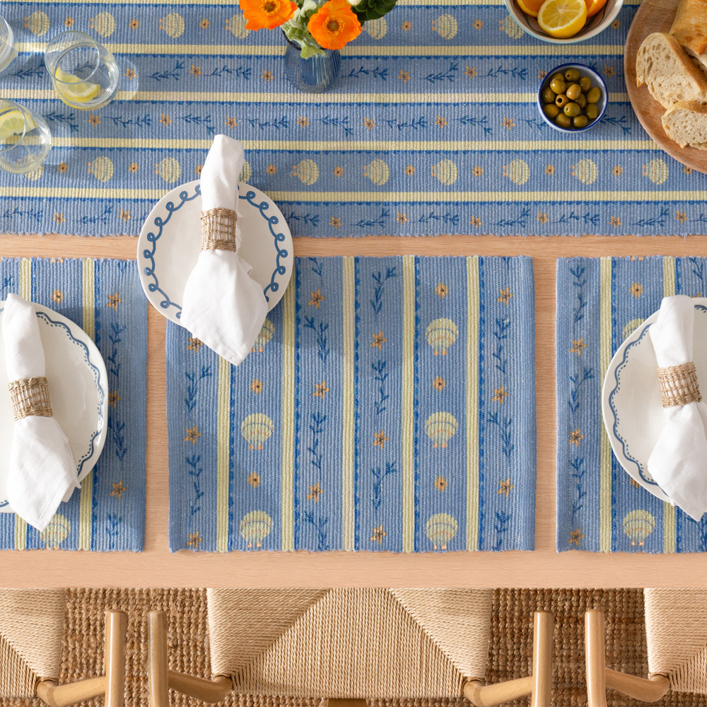  Blue Kitchen - Sea Shells Indoor/Outdoor Placemats Blue furn.