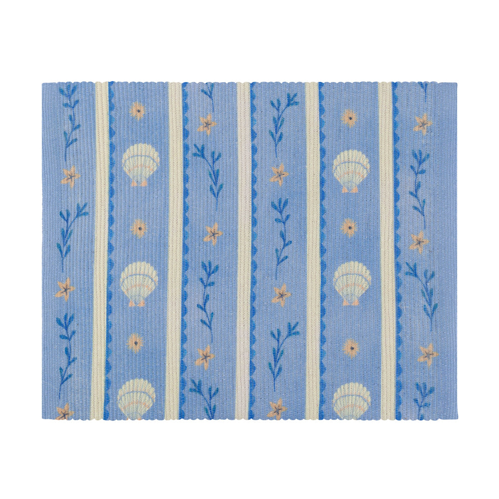 Sea Shells Indoor/Outdoor Set of 4 Placemats Blue