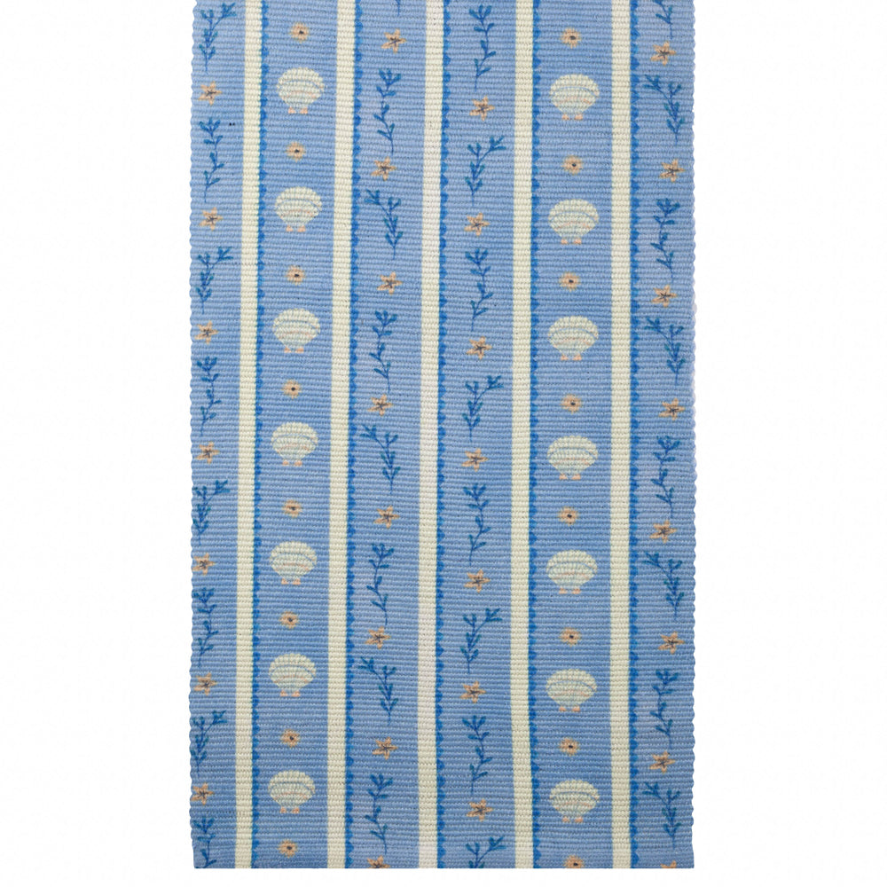 Sea Shells Indoor/Outdoor Table Runner Blue