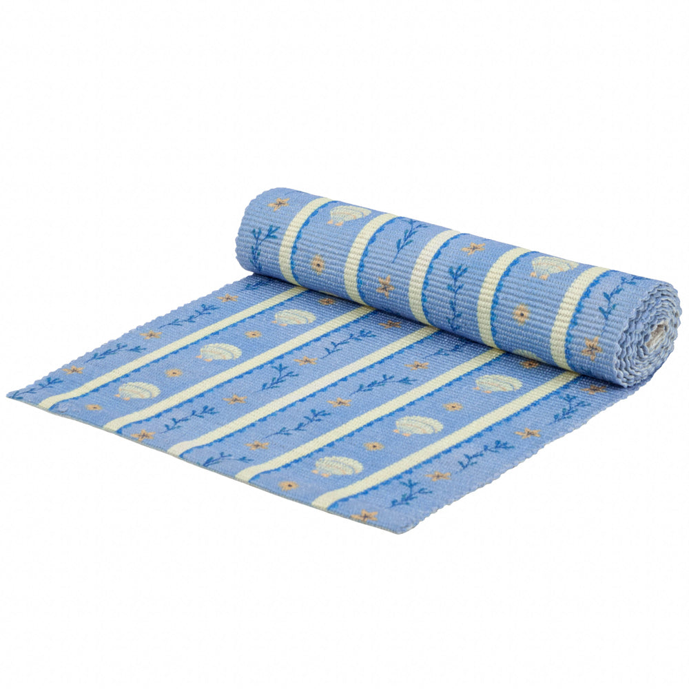 Sea Shells Indoor/Outdoor Table Runner Blue