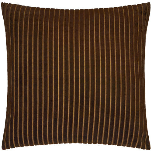Savoy Stripe Velvet Cushion Chocolate