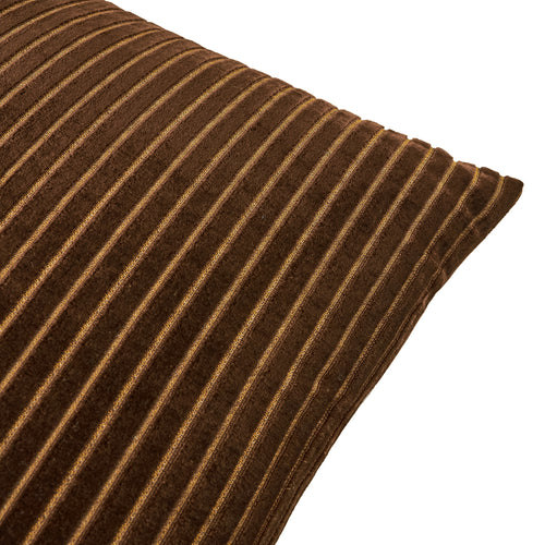 Savoy Stripe Velvet Cushion Chocolate