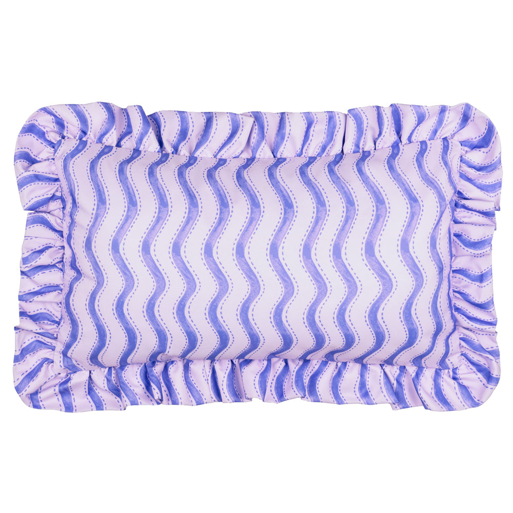 Summer Solstice Wiggly Stripe Outdoor Cushion Cobalt