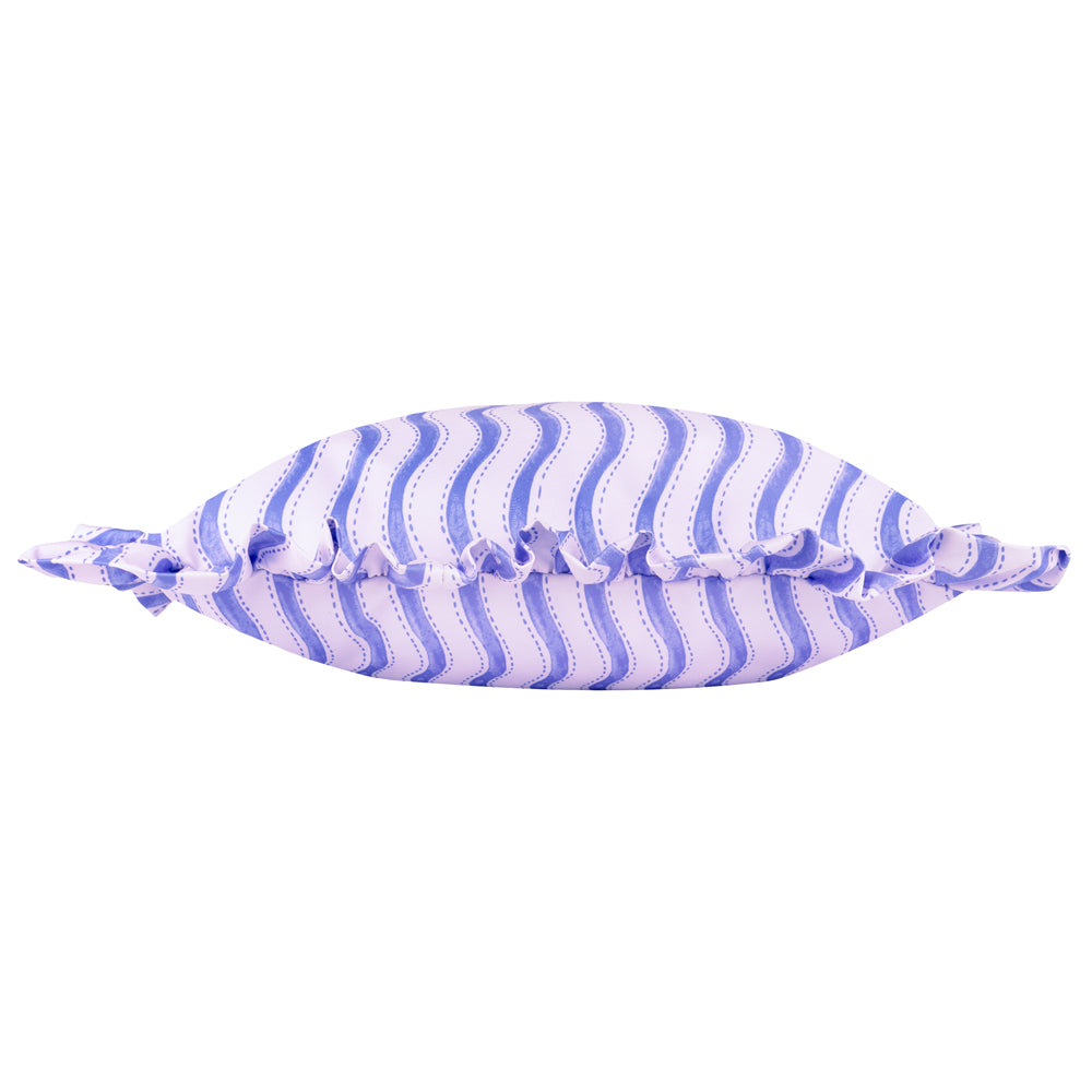 Summer Solstice Wiggly Stripe Outdoor Cushion Cobalt