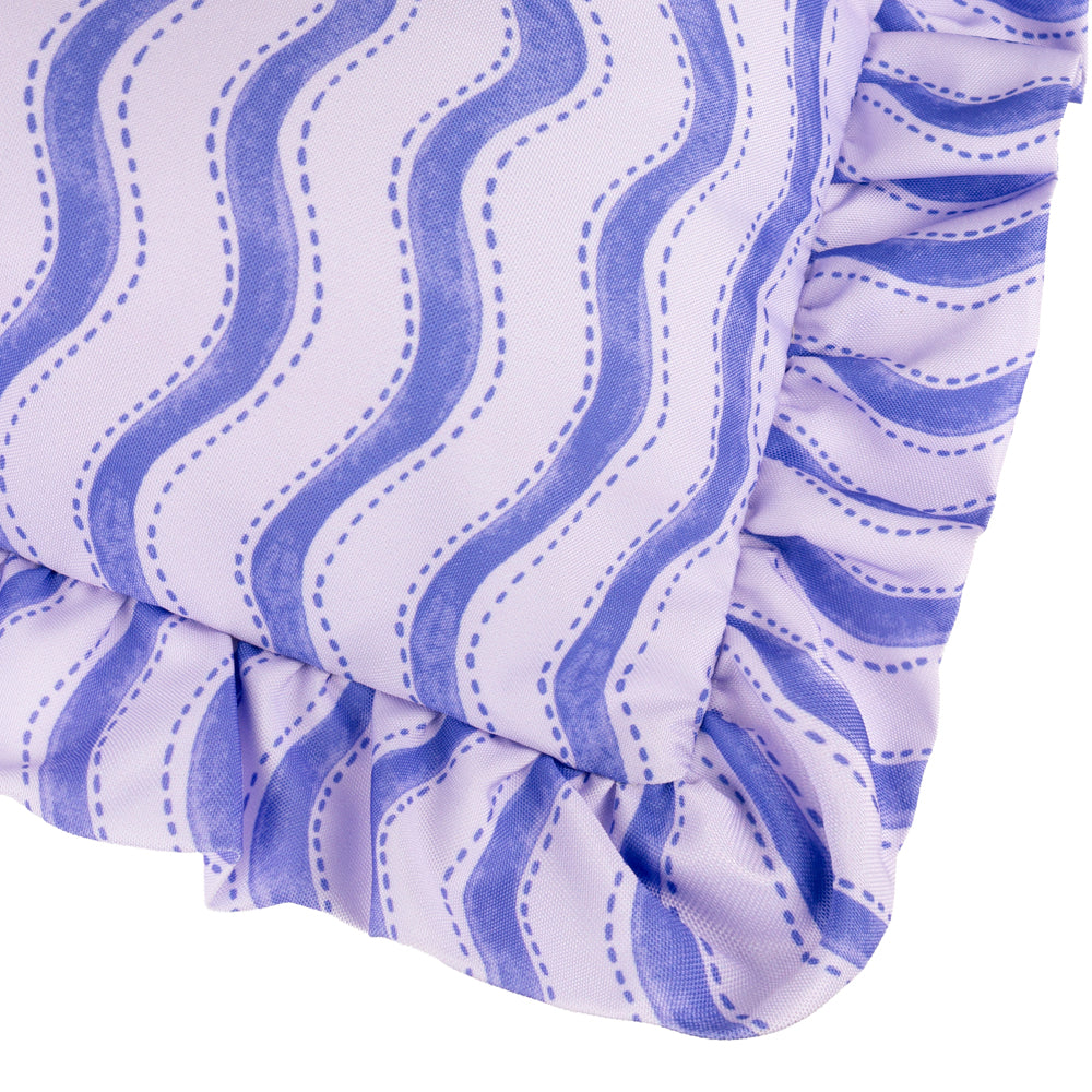 Summer Solstice Wiggly Stripe Outdoor Cushion Cobalt
