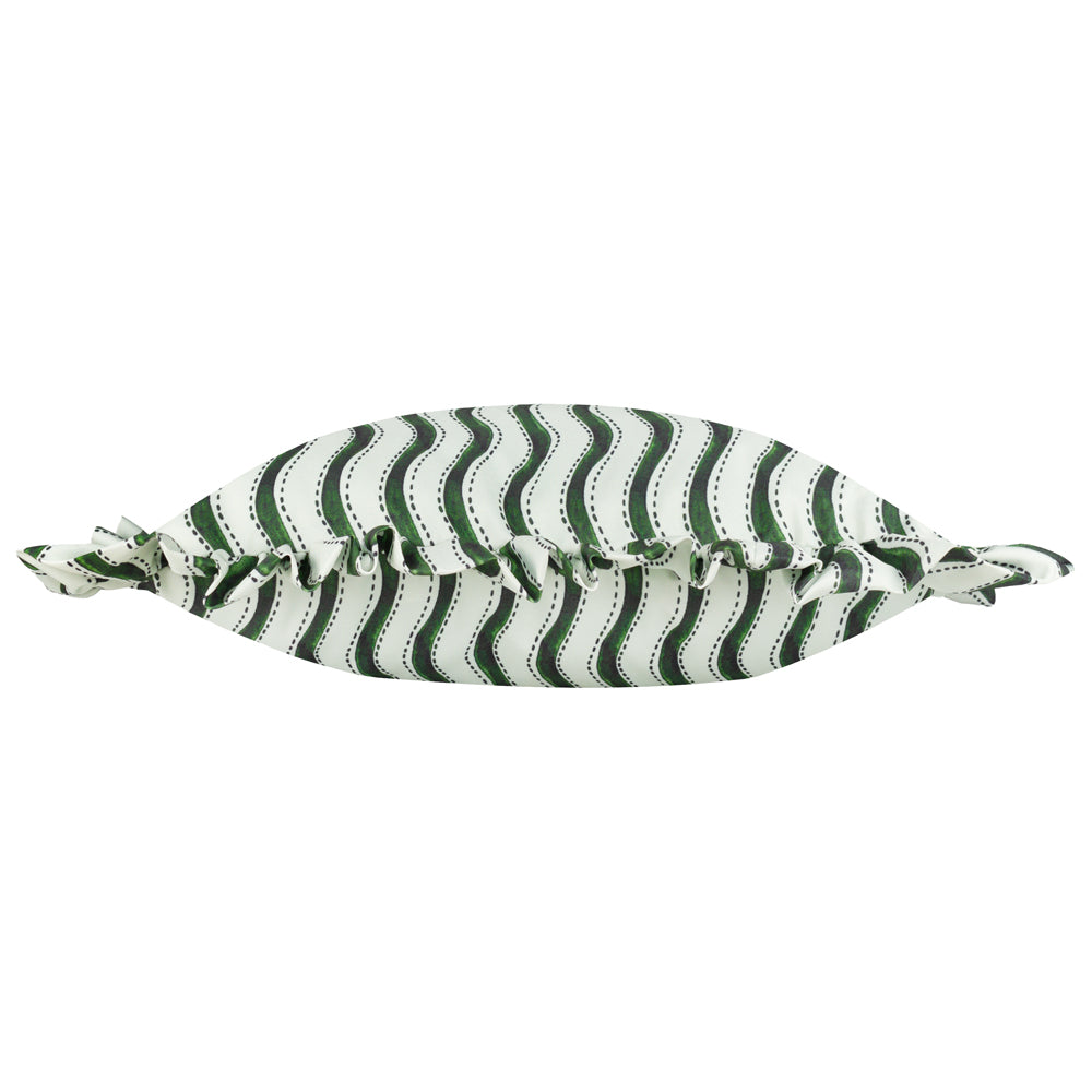 Summer Solstice Wiggly Stripe Outdoor Cushion Green