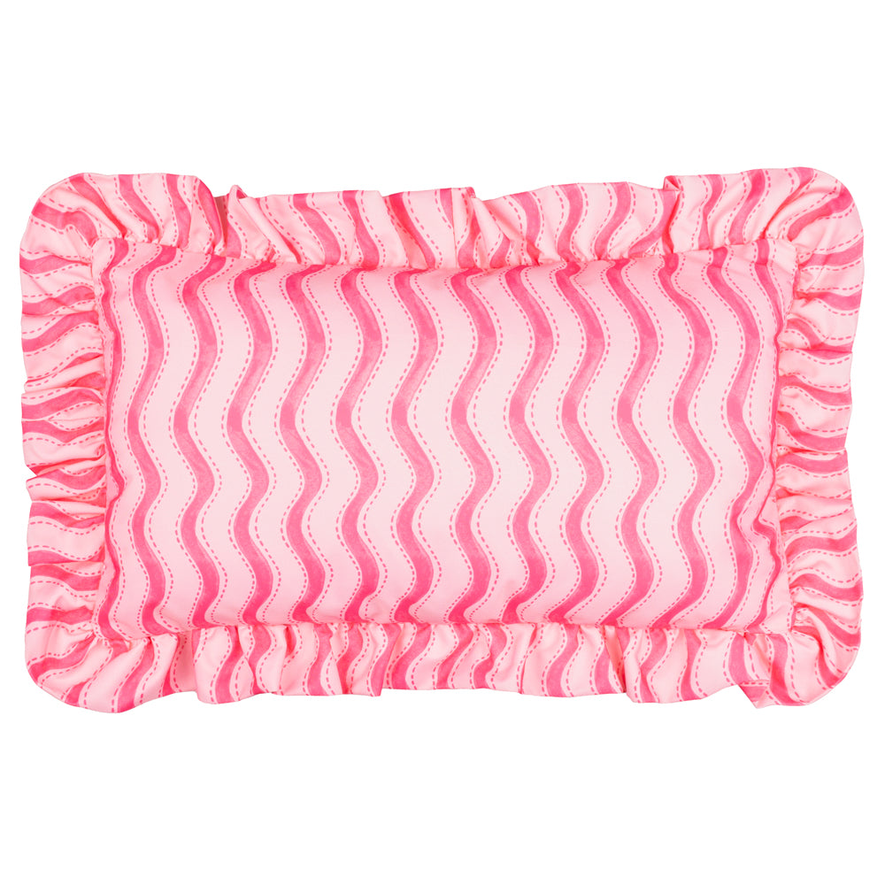 Summer Solstice Wiggly Stripe Outdoor Cushion Hot Pink