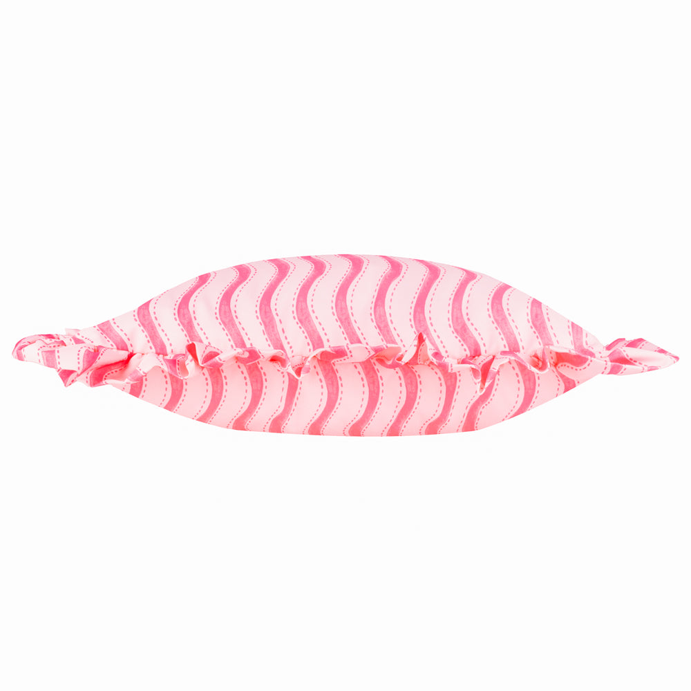 Summer Solstice Wiggly Stripe Outdoor Cushion Hot Pink