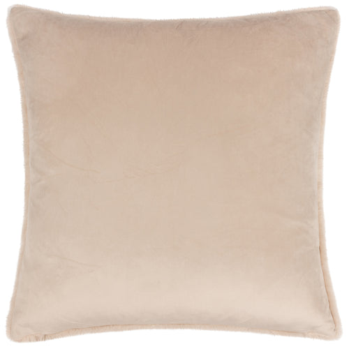 Plain Beige Cushions - Stanza Faux Fur Cushion Cover Brulee Paoletti