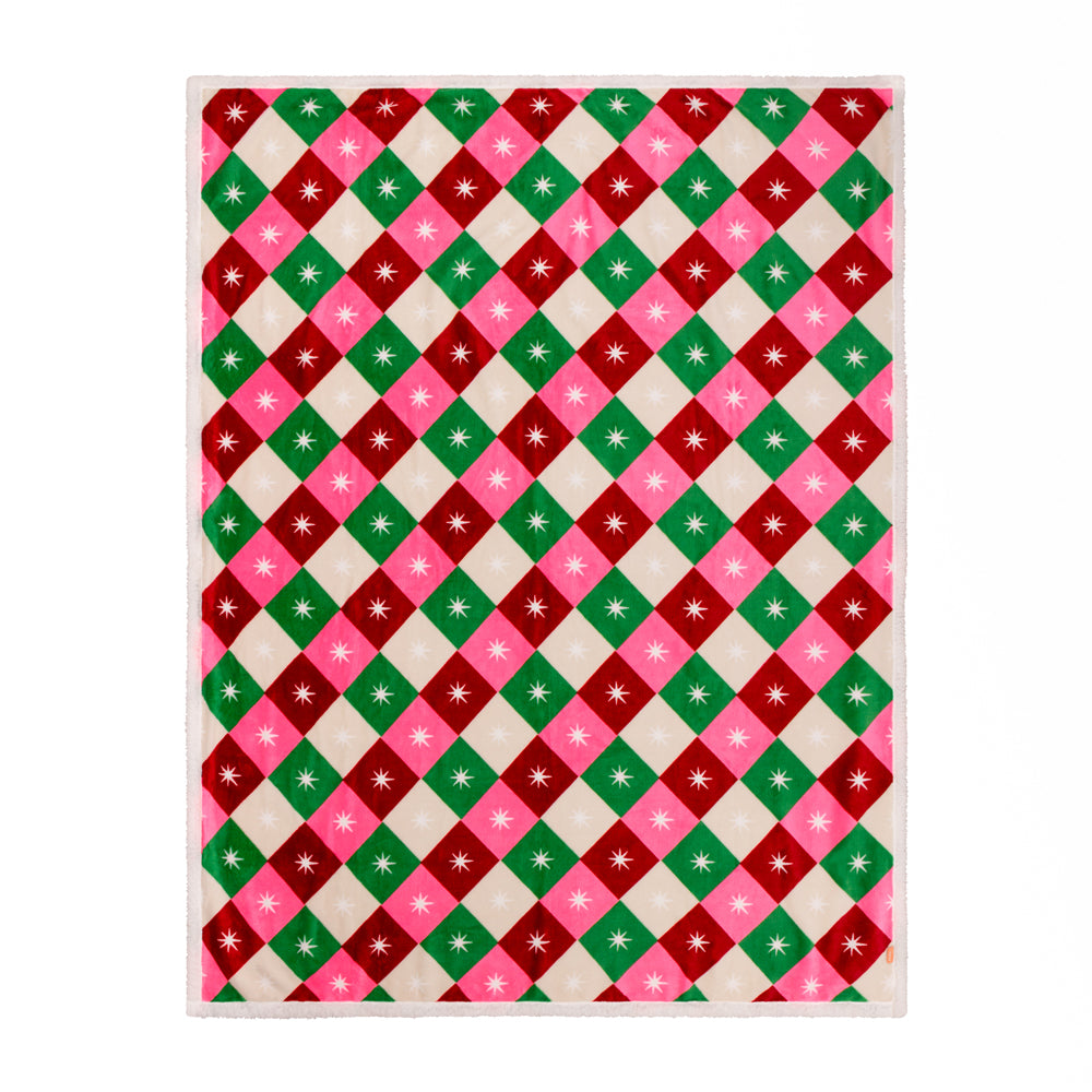 Star Sherpa Fleece Throw Multicolour