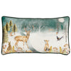 Evans Lichfield Stag Winter Scene Cushion Cover in Teal