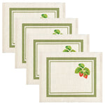 Evans Lichfield Strawberry Set of 4 Indoor/Outdoor Placemats in Green