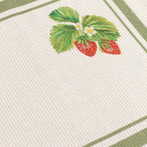 Floral Green Accessories - Strawberry Set of 4 Indoor/Outdoor Placemats Green Evans Lichfield