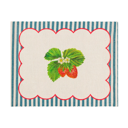 Striped Blue Accessories - Strawberry Stripes Set of 4 Indoor/Outdoor Placemats Candy Cane Wylder Nature