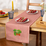 Wylder Nature Strawberry Stripes Indoor/Outdoor Table Runner in Candy Cane