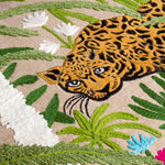 Wylder Sulta Embroidered Tiger Cushion Cover in Multicolour