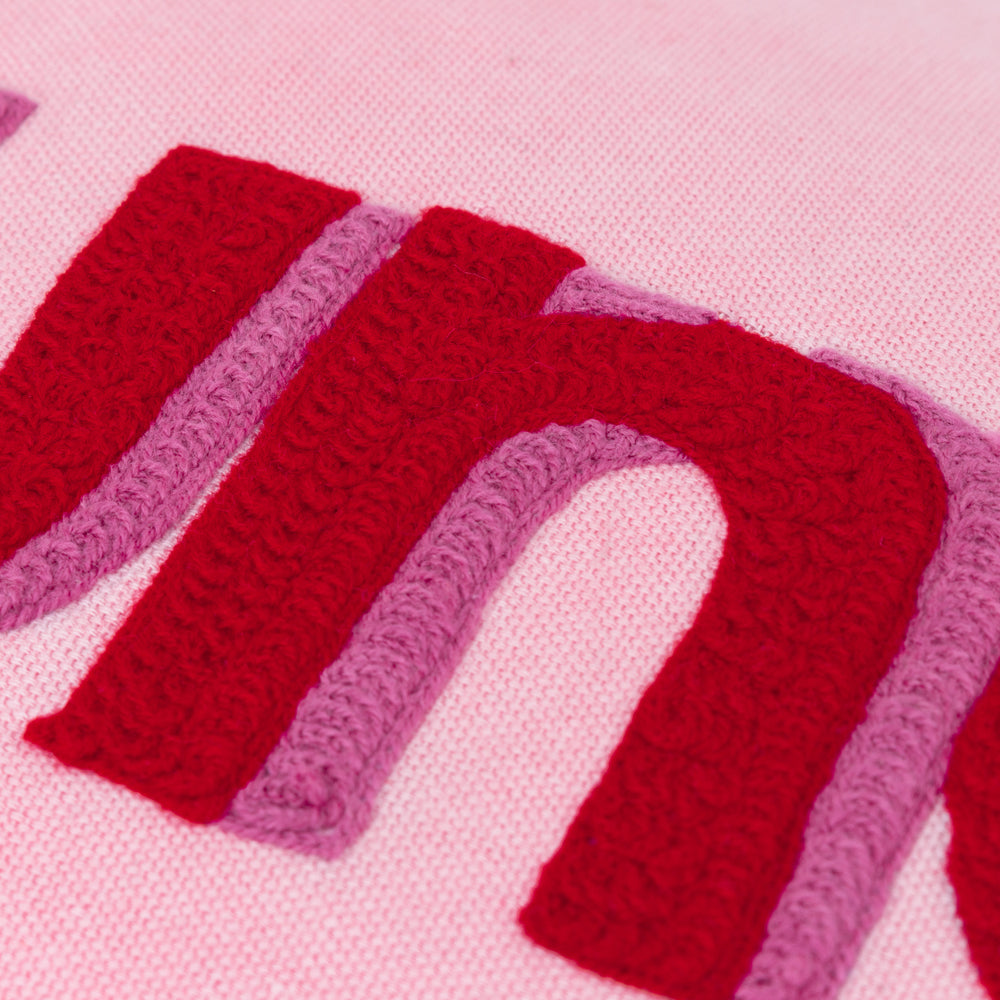 Sunday Embroidered Cushion Pink