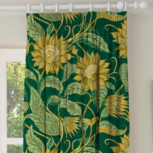 Floral Green M2M - Sunflower Green Floral Made to Measure Curtains Paoletti