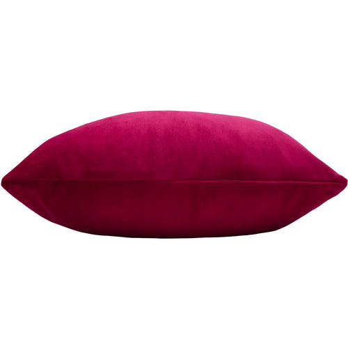 Plain Pink Cushions - Sunningdale Velvet Rectangular Cushion Cover Cerise Paoletti