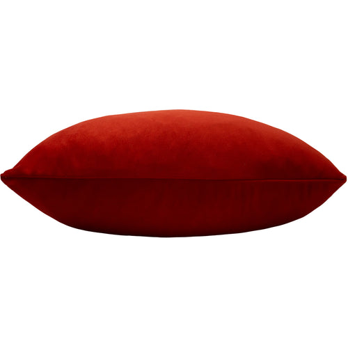 Plain Red Cushions - Sunningdale Velvet Rectangular Cushion Cover Flame Paoletti