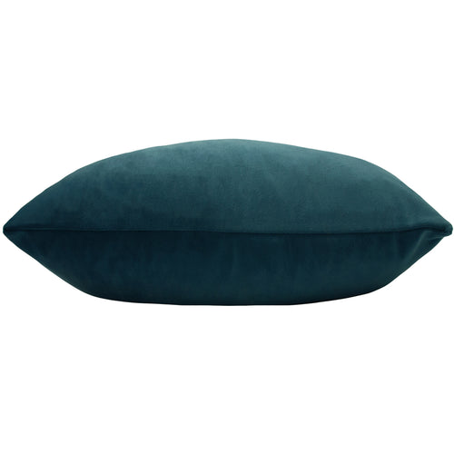 Plain Blue Cushions - Sunningdale Velvet Rectangular Cushion Cover Kingfisher Paoletti