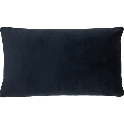 Plain Blue Cushions - Sunningdale Velvet Rectangular Cushion Cover Midnight Paoletti