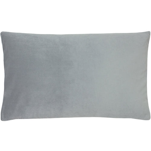 Plain Grey Cushions - Sunningdale Velvet Rectangular Cushion Cover Platinum Paoletti